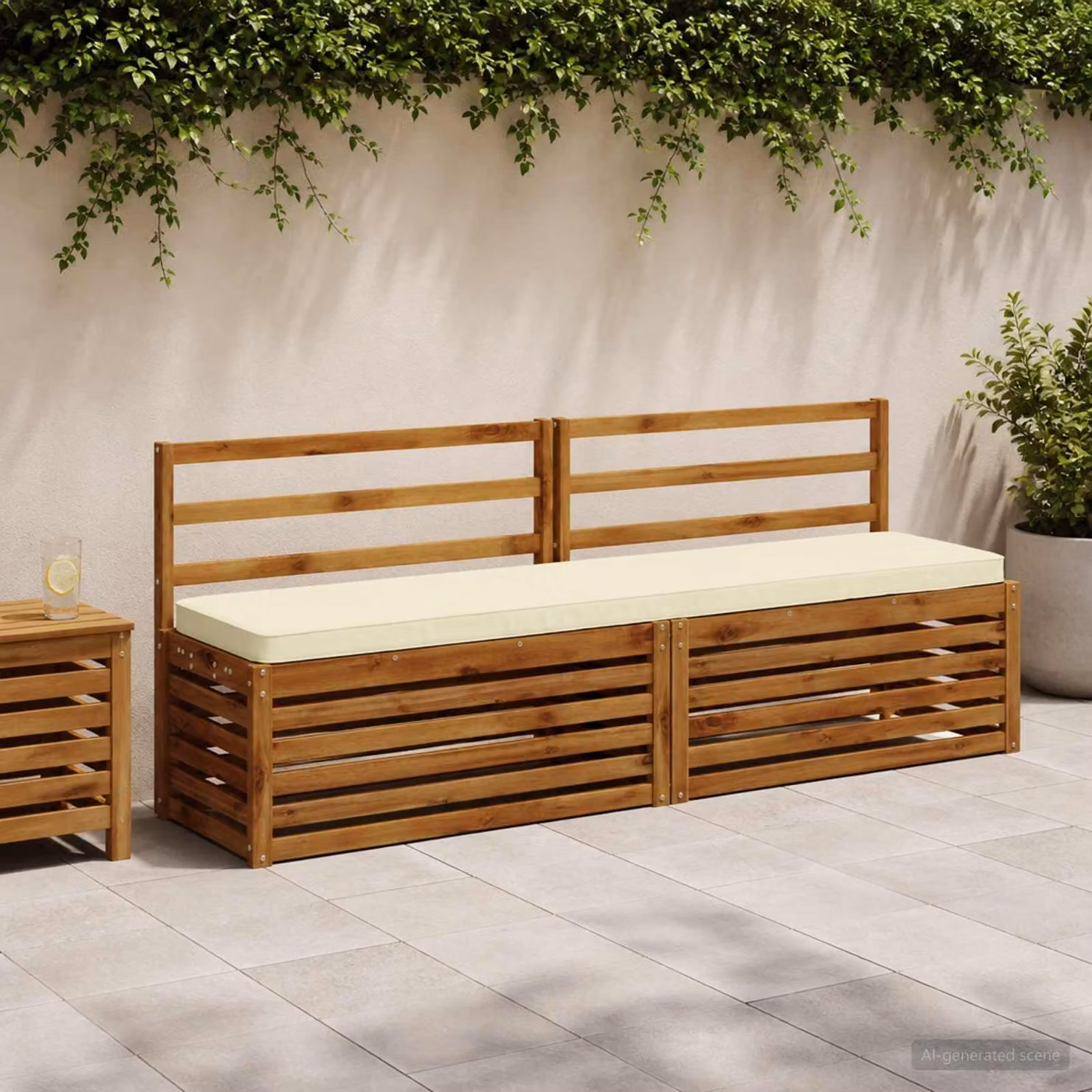 Cuscino per Panchina vidaXL VUGHT in Poliestere, Colore Beige, Forma Rettangolare