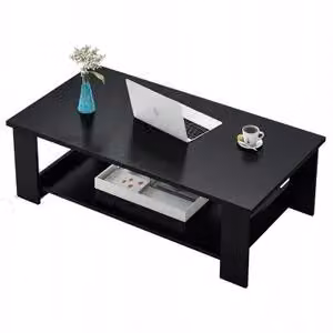 Tavolino moderno con ripiano grande 100 cm loft nero