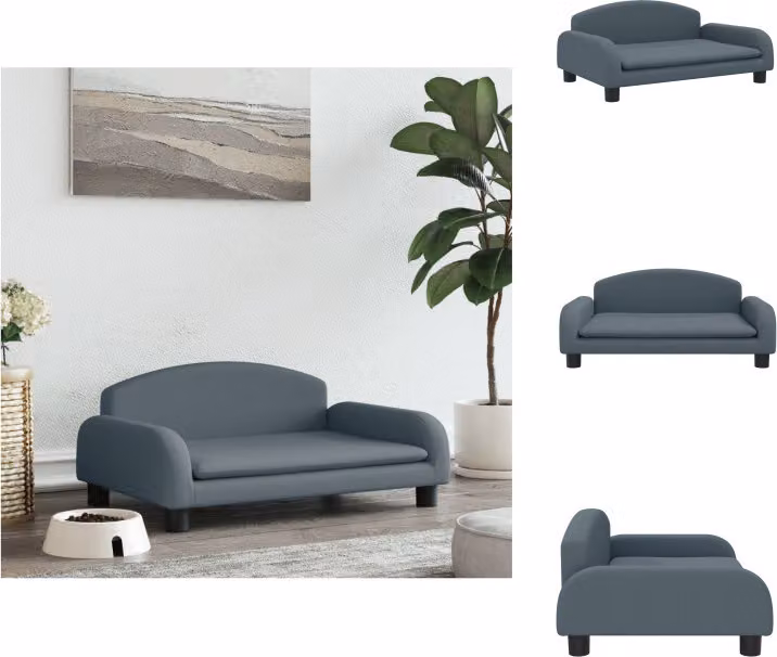 vidaXL Letto per cani grigio scuro 70x45x30 cm in tessuto - Letti per cani