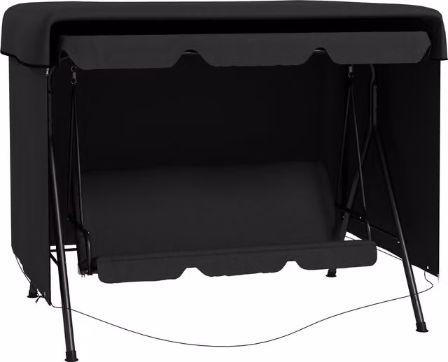 Copertura protettiva impermeabile per altalena da giardino Outsunny in PE, Nero, L: 2,15 m x P: 1,55 m x H: 1,5 m