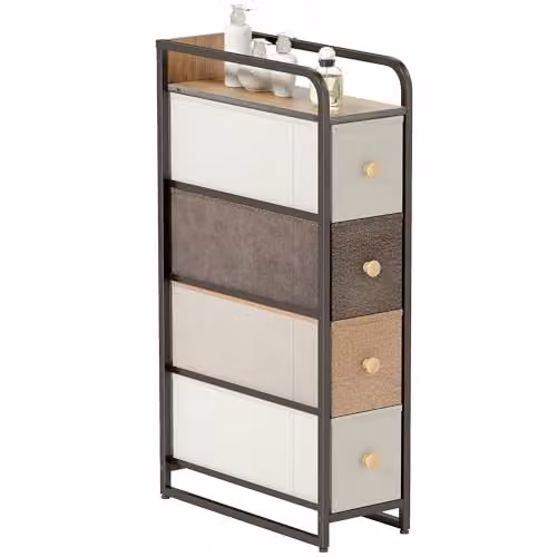 HOMCOM Cassettiera in Tessuto Slim Salvaspazio 20x47x84.5 cm Multicolore