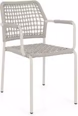 Sedia con braccioli RAJADA Wall Bizzotto in alluminio verniciato e poliestere beige per esterno