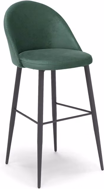 Sgabello Imbottito LOLA Redokasa in Velluto Idrorepellente con Gambe in Metallo per Cucina e Soggiorno, H 73 cm