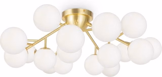 Plafoniera Maytoni Dallas ottone 20 luci sfere bianche