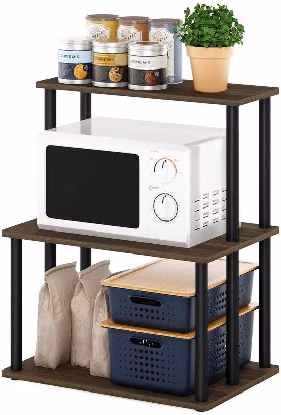 Azomor: elegante mobile da cucina a tre ripiani per uno spazio di stoccaggio ottimale
