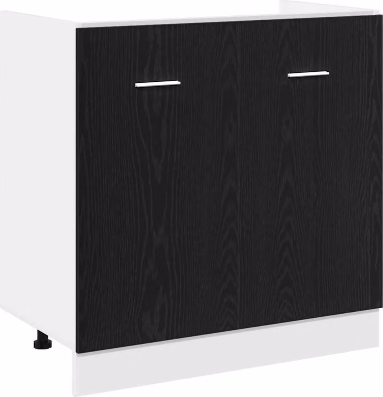 Mobile Sotto Lavello Rovere Nero 80x46x81,5 cm Legno Ingegnerizzato