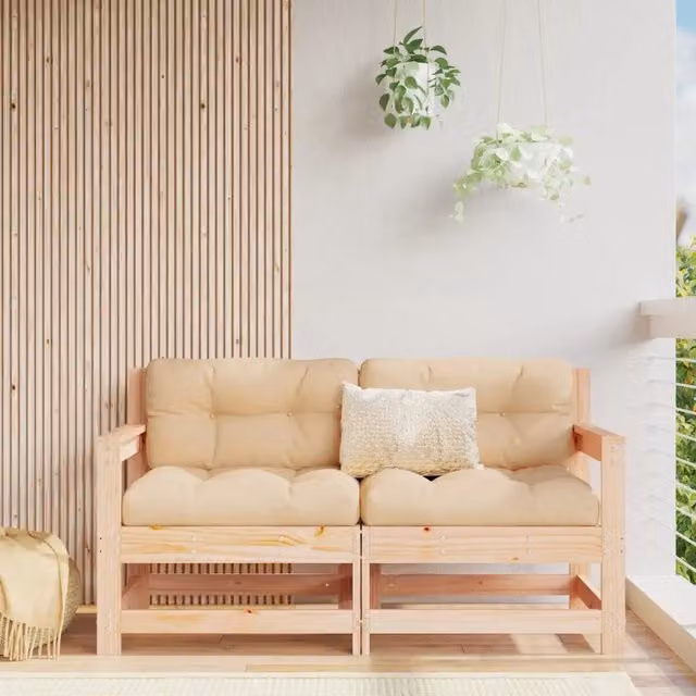 Divani Angolari da Giardino 2 pz in Legno Massello di Pino 825506
