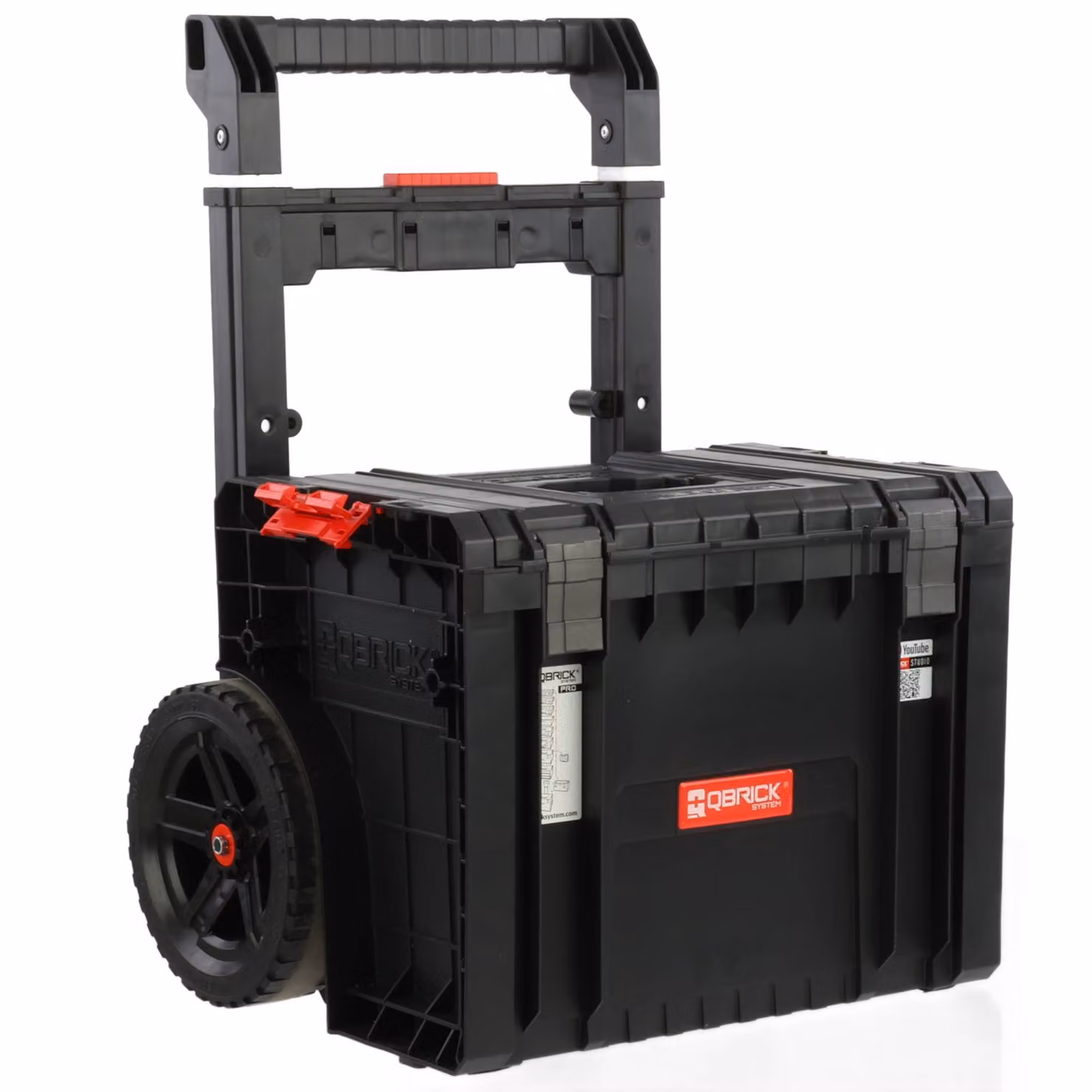 Cassetta porta attrezzi su rotelle, manico telescopico, cassetta porta attrezzi portatile 49 x 41,5 x 66 cm, sistema modulare, cassetta porta attrezzi PRO per officina garage