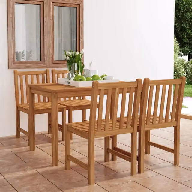 Set da pranzo da giardino 5 pz 120x70 cm Legno Massello di Teak 3059927