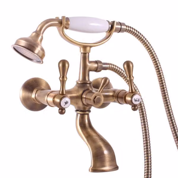 Slezák-RAV Miscelatore per vasca da bagno MORAVA OLD BRASS MK459.5/2SM Colore: ottone vecchio, Dimensioni: 150 mm