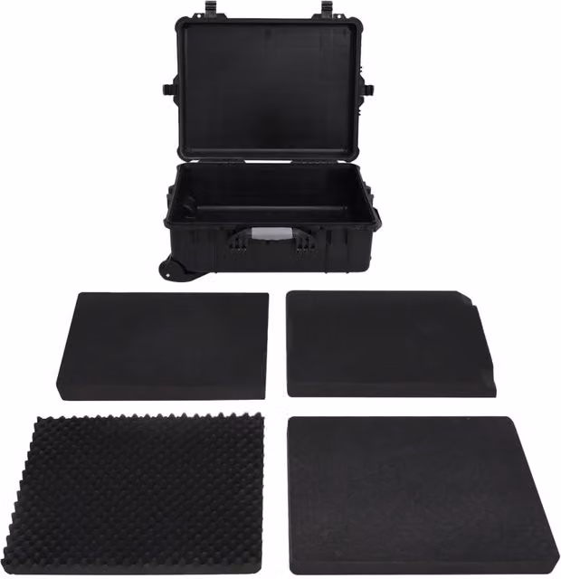 Valigetta da volo con ruote vidaXL nera impermeabile in plastica L/P/H: 63 x 50 x 23 cm