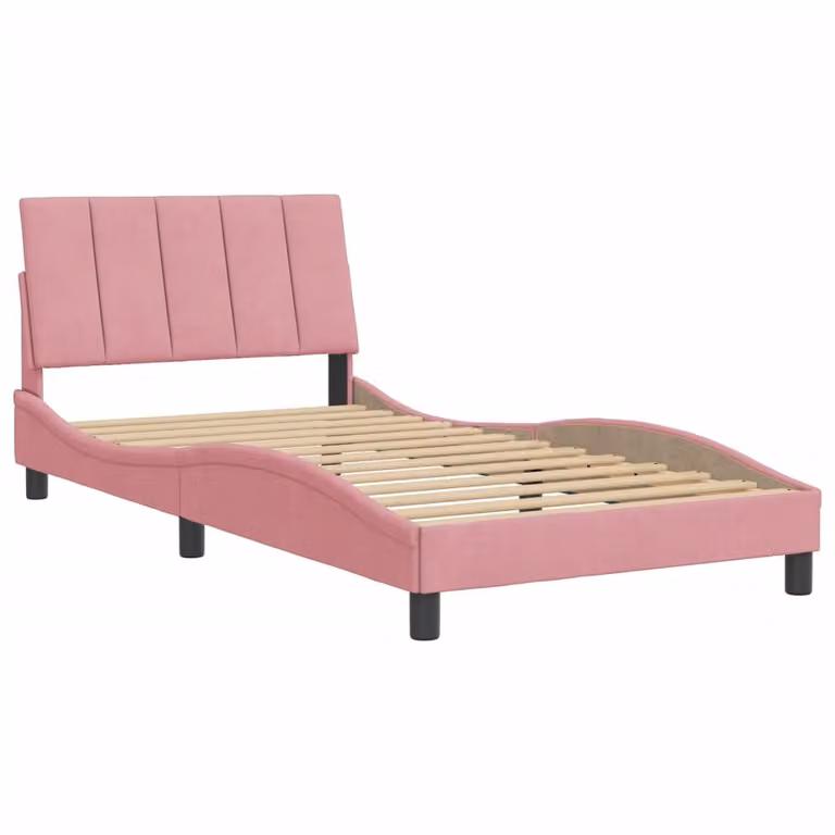 Giroletto senza Materasso Hanko Rosa 100x200 cm in Velluto