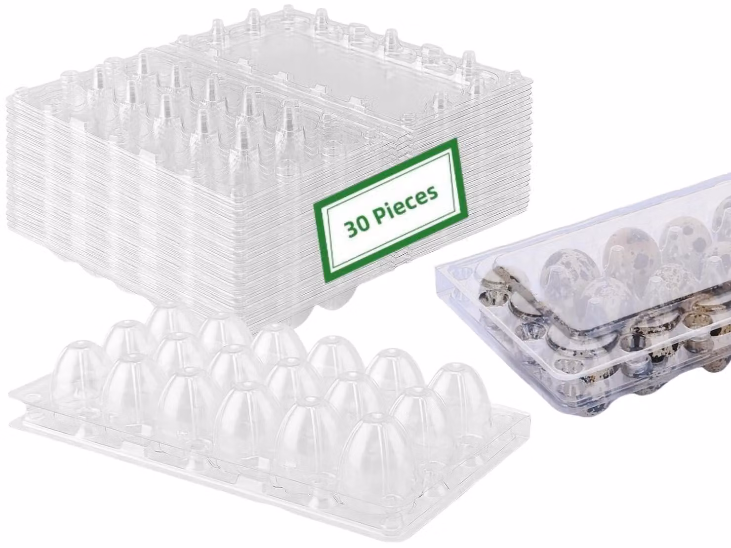Set di 30 contenitori per uova di quaglia con coperchio