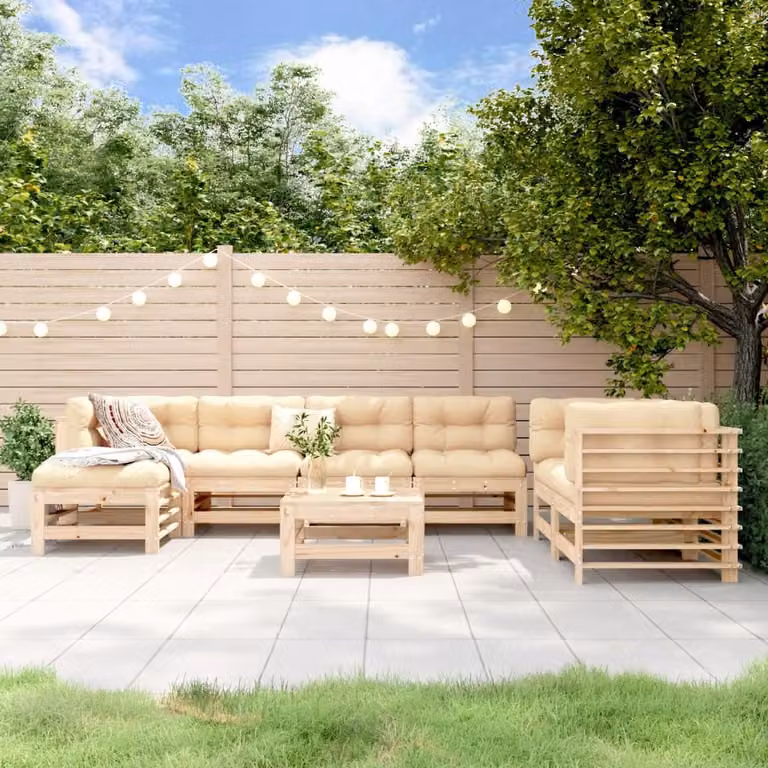 Maison Exclusive - Set Salotto da Giardino 8 pz in Legno Massello di Pino