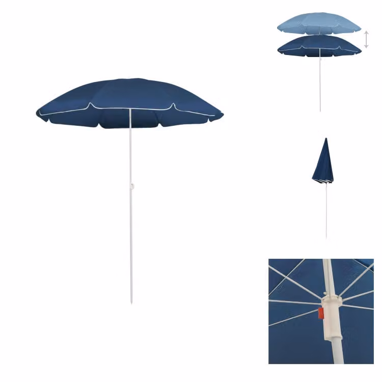 vidaXL Ombrellone con palo in acciaio blu 180 cm - Ombrelloni e tende da sole