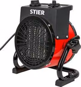 STIER Basic Termoventilatore ceramico 2,0 kW, riscaldatore elettrico 2000W, con termostato continuo per la protezione dal surriscaldamento, riscaldatore radiante, riscaldatore per uso interno ed esterno, riscaldatore radiante da cantiere