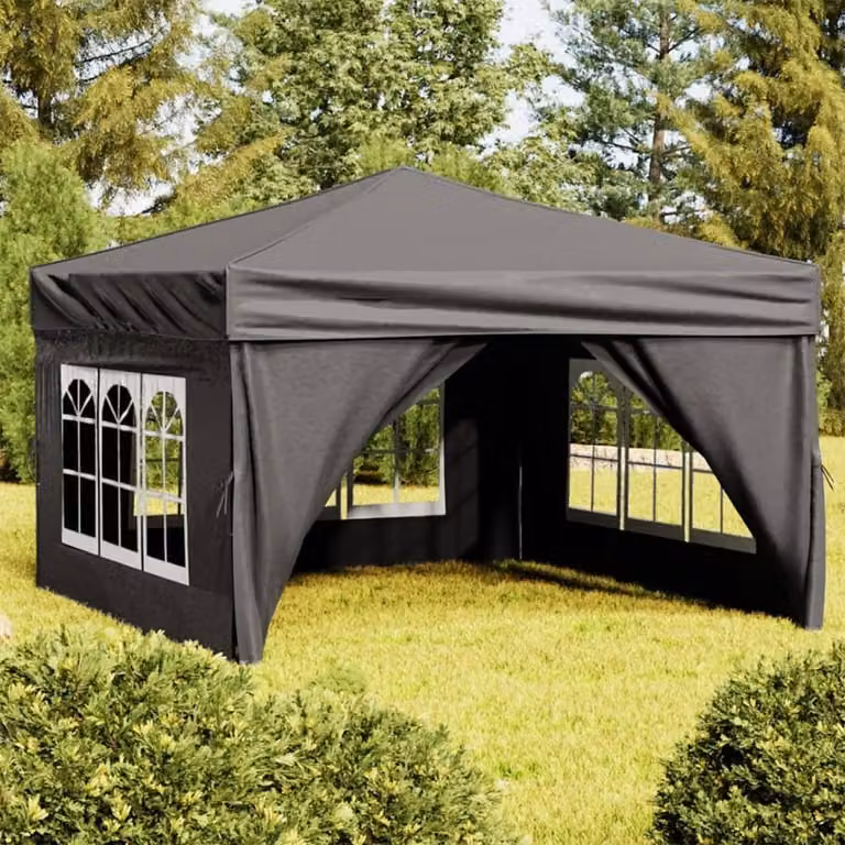 Maison Exclusive - Tenda da festa pieghevole con pareti laterali, colore antracite, dimensioni 3x3 metri