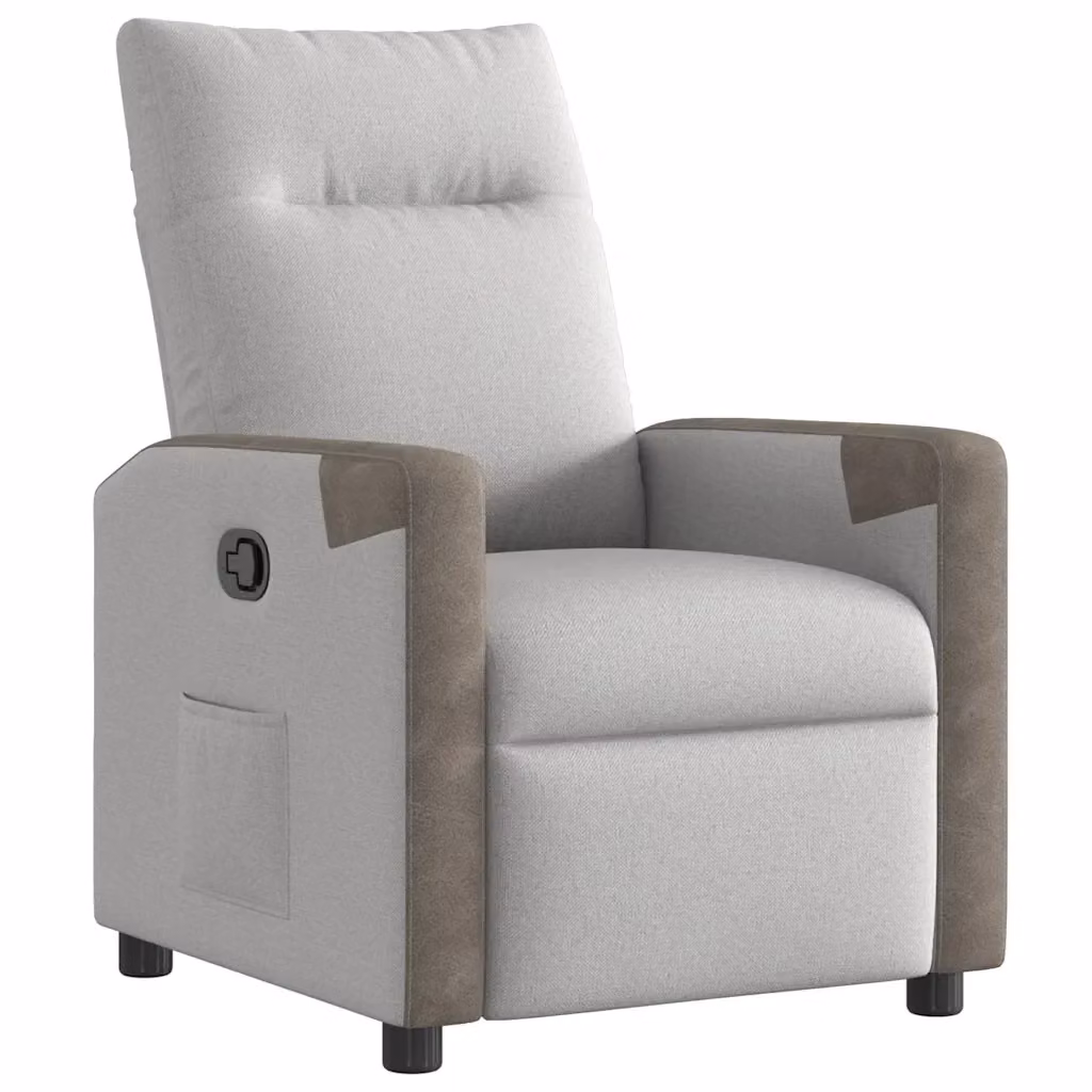 Poltrona Reclinabile Relax vidaXL in Tessuto Grigio con Braccioli e Regolazione Manuale – 2