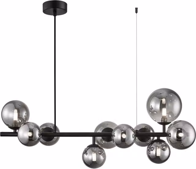 Lampada a sospensione MILA 10xG9 nero vetro Milagro