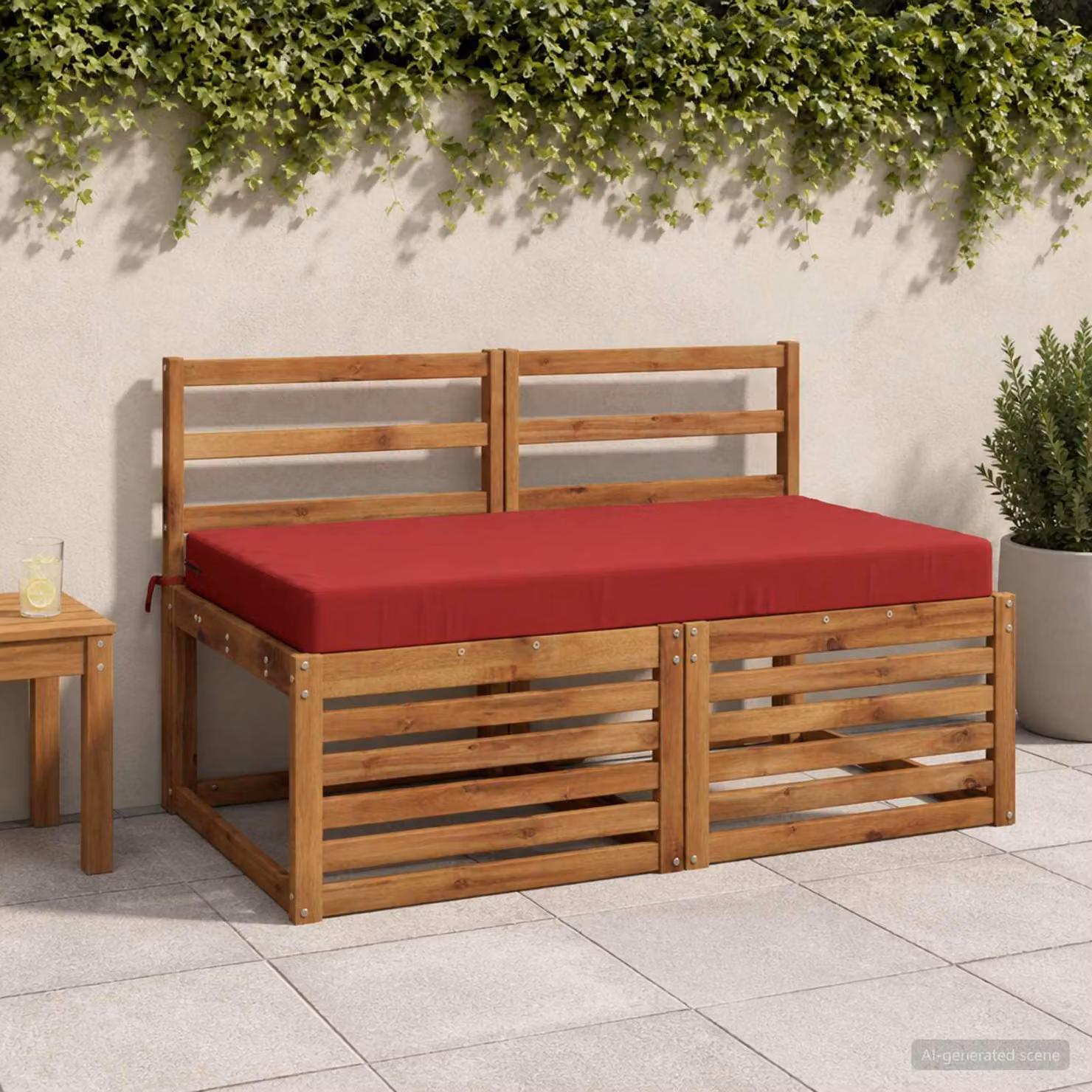 Cuscino per la seduta vidaXL SOEST in poliestere rosso con rivestimento lavabile e resistente ai raggi UV