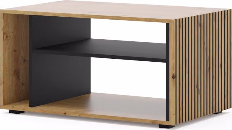 FURNLUX Tavolino Auris Beige E Nero 88cm / Colore principale: Marrone / Dimensioni: 88 x 45 x 55 cm