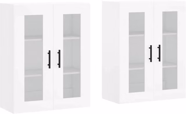 Armadietti a Parete 2 pz Bianchi in Legno Multistrato CFW4425977