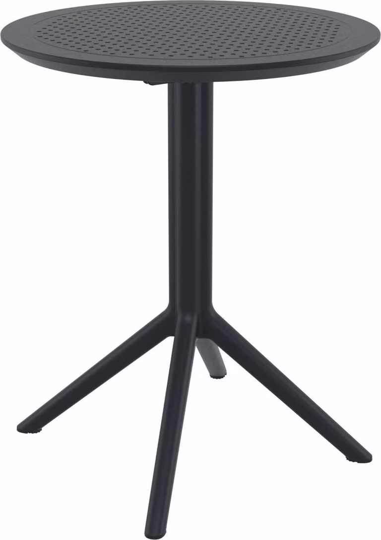 Tavolo pieghevole - Tavolo pieghevole - Robusta plastica resistente ai raggi UV Perfetto per eventi | Colore: nero | Forma: Rotondo