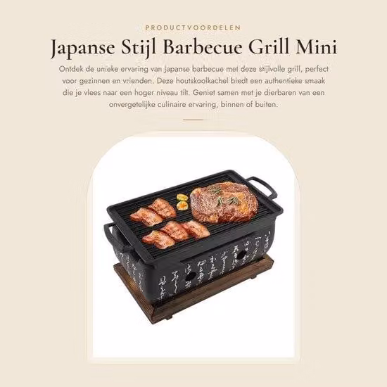 Griglia per barbecue in stile giapponese - Mini fornello a carbone - Ideale per momenti conviviali - Hibachi per yakiniku - Perfetta per il campeggio