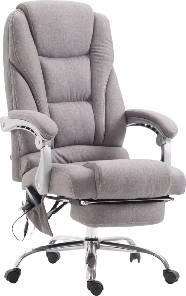 Sedia massaggiante ergonomica - Confortevole sedia da ufficio - Altezza regolabile e poggiapiedi | Colore: Grigio