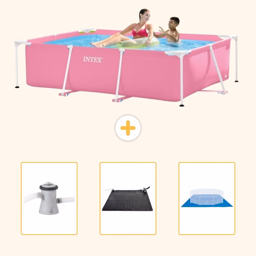 Piscina fuori terra rettangolare - 220x150x60 cm - 4 pezzi - SCB79