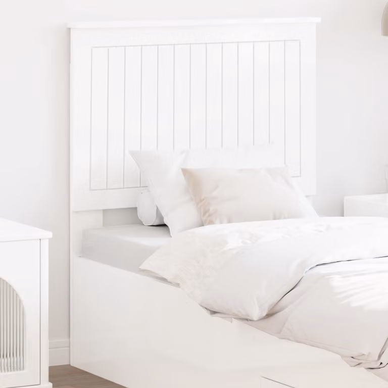 Testiera per letto moderna vidaXL in legno ingegnerizzato bianco lucido