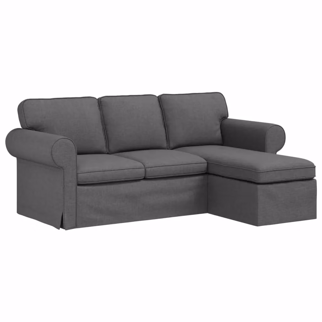vidaXL Divano angolare a L in tessuto grigio con struttura in metallo L/P/H: 195 x 138 x 80 cm – 2