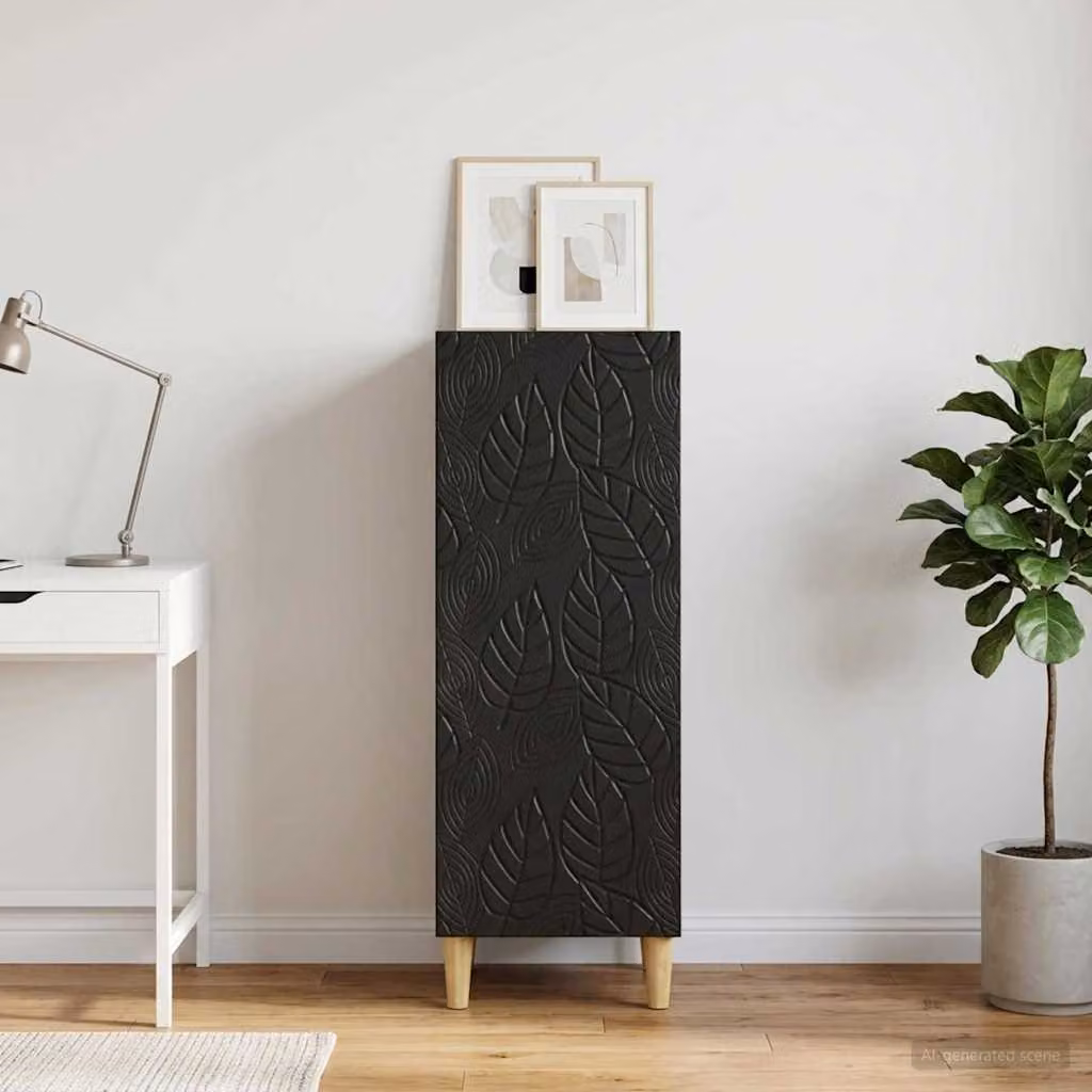 Credenza moderna vidaXL in legno ingegnerizzato nero L: 33 cm, P: 34,5 cm, H: 90 cm
