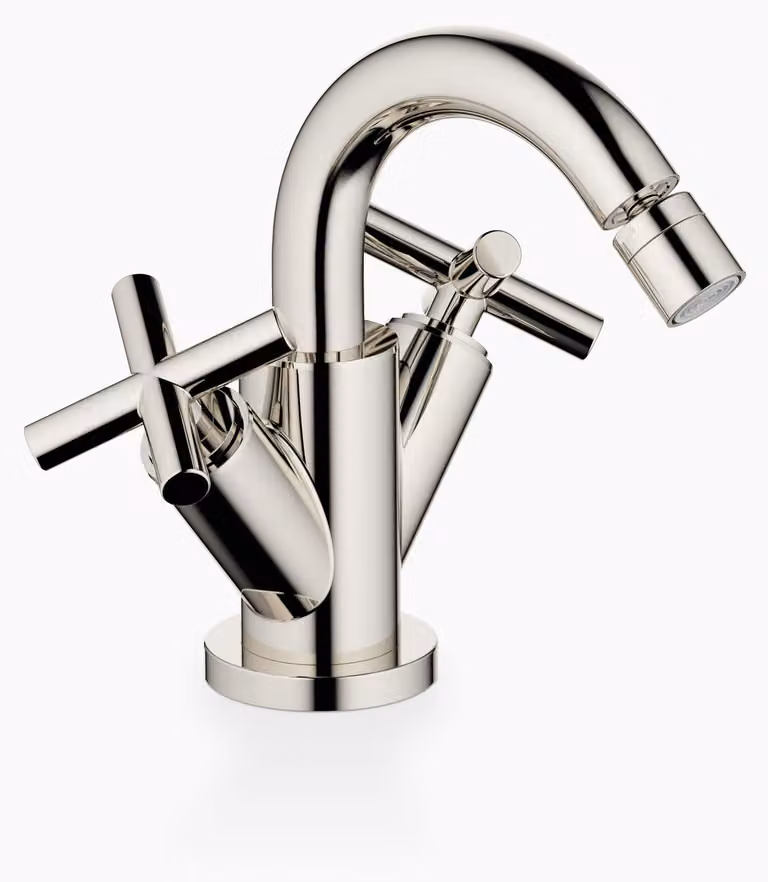 Dornbracht TARA Mitigeur monocommandé pour bidets avec garniture d'écoulement, saillie 124mm, 24510892-08, 24510892-08
