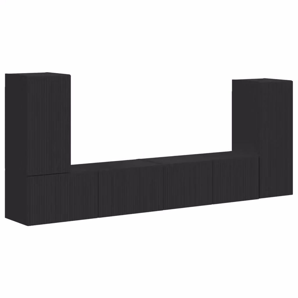 Set mobile TV moderno vidaXL in 4 pezzi nero opaco in legno MDF – 2