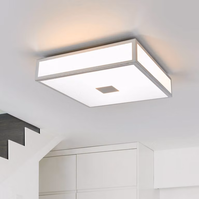 Plafoniera Eniola Lindby, dimmerabile, Cromo / Argento, Bagno, Plastica, Moderno, Plafoniera