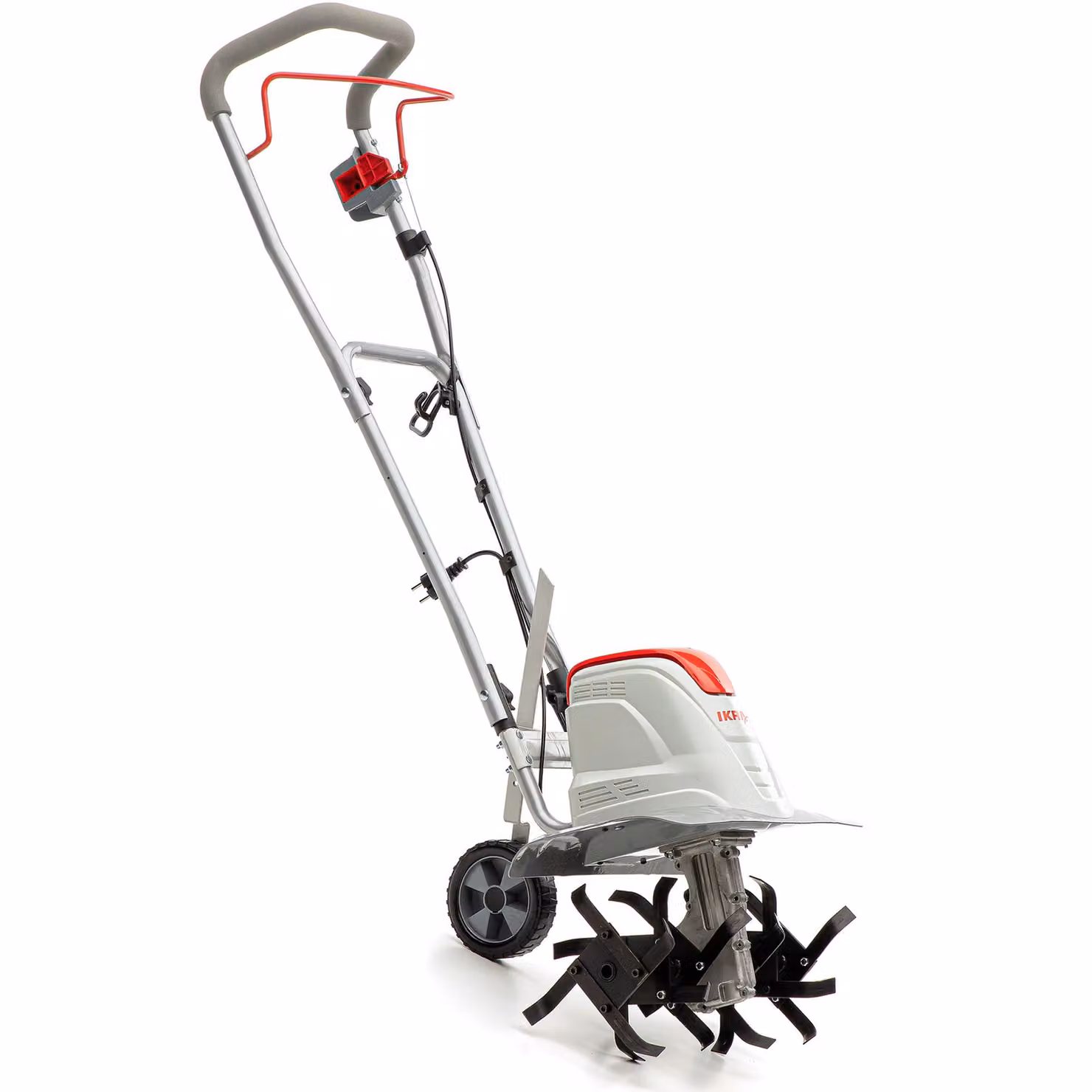 IKRA Elektro-zappa FEM 1500 | 1500 W | Larghezza di lavoro da 17 a 45 cm | Profondità di lavoro fino a 23 cm | Manubrio pieghevole e ruota per il trasporto