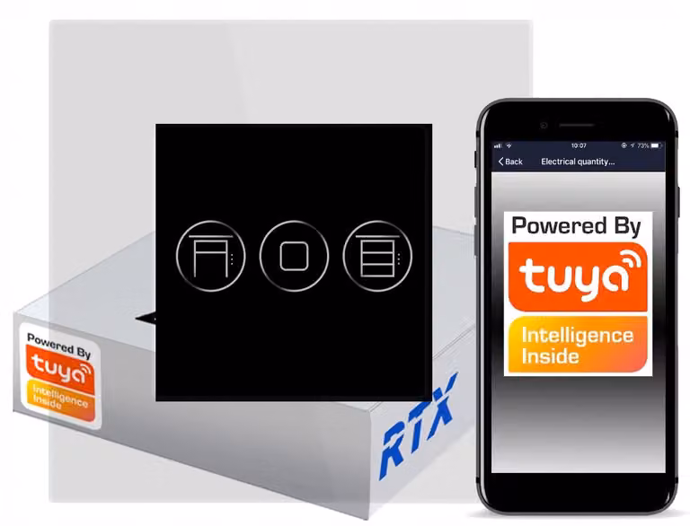 TUYA RTX SH Interruttore tattile a tapparella Nero ZigBee
