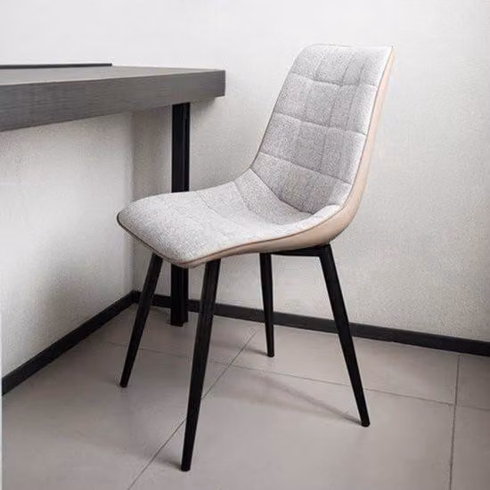 Set di 2 sedie angolari in metallo color beige