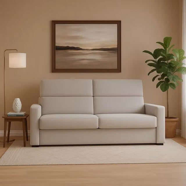 Divano Fisso 3 Posti Ozegna DMORA Grigio Chiaro con Rivestimento Sfoderabile e Struttura in Legno Made in Italy L: 220 cm, P: 95 cm