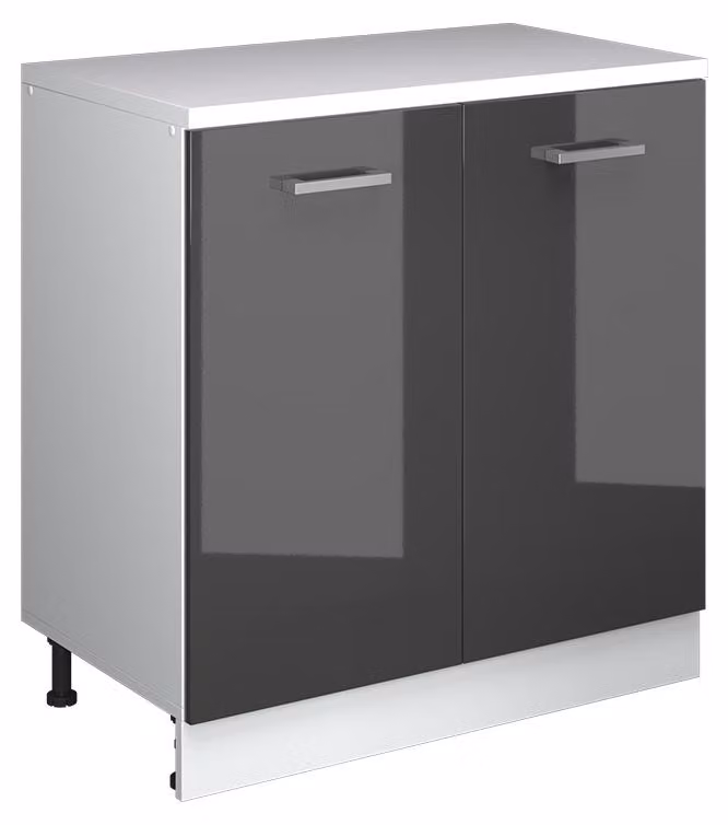 Mobile cucina sottotetto Vicco R-Line Antracite lucido 80 cm senza inclinazione con 2 ante, Model 61815