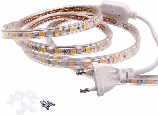 Striscia LED da 2 m, bianco caldo, impermeabile, dimmerabile, 60 LED