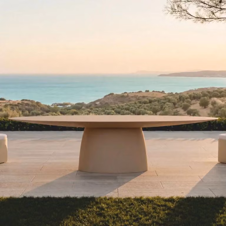 Casa Padrino Tavolo da pranzo da giardino beige opaco 300 cm - Arredamento per hotel e giardini