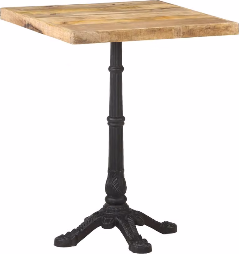 Tavolino da Bistrot 60x60x77 cm in Legno di Mango Grezzo