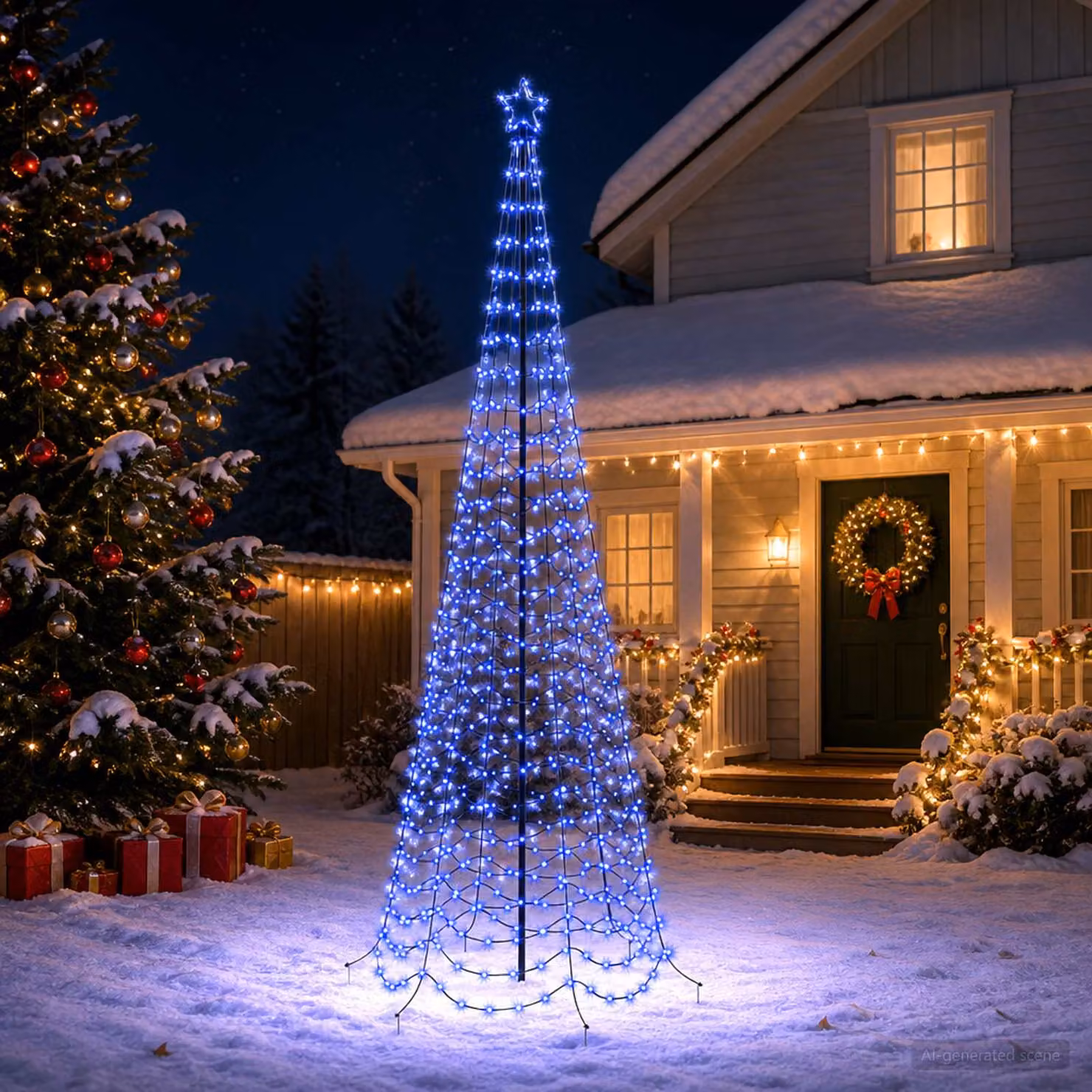 vidaXL Albero di Natale a spirale LED con picchetto EKENAS 300 cm