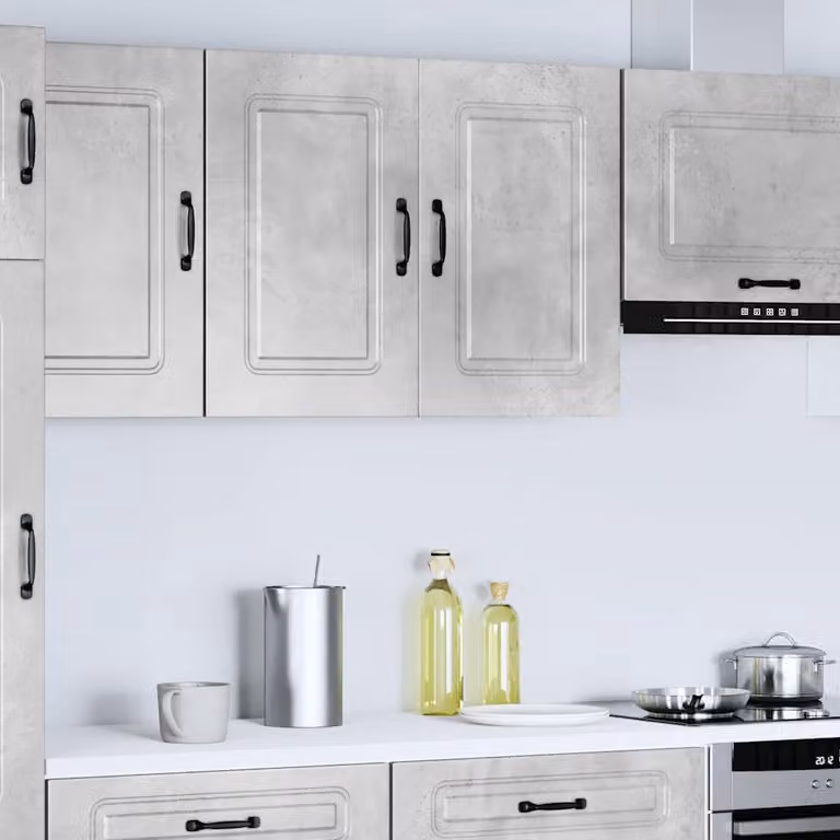 Pensile da cucina moderno vidaXL Kalmar in legno e MDF, Grigio, L: 80 cm, H: 60 cm, P: 31 cm