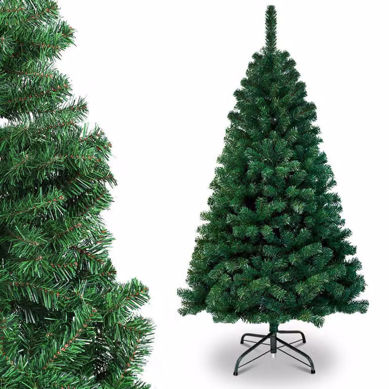 Albero di Natale artificiale Izrielar 180 cm, albero di Natale con supporto in metallo, albero di Natale 770 punte aghi in PVC, albero di Natale artificiale sistema pieghevole verde