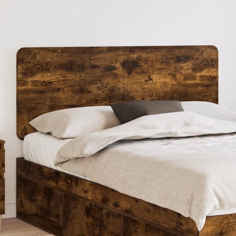 Testiera per letto vidaXL in legno ingegnerizzato Rovere Fumo, marrone opaco
