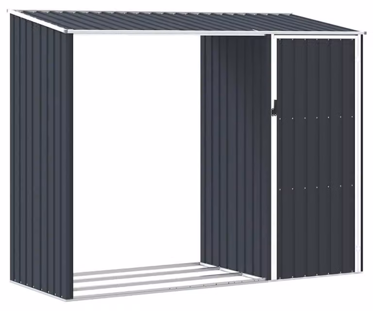 Capanno da giardino 2-in-1 – Colore antracite – Acciaio zincato – 245x98x159 cm