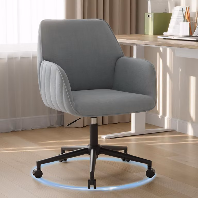 Sedia da ufficio, ergonomica, in velluto, regolabile in altezza, ideale per l'ufficio domestico, portata massima 136 kg